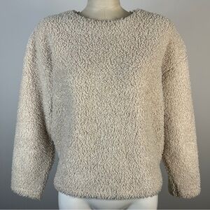 ❤️ Uniqlo Women's Beige Fleece Crew Neck Sweater S